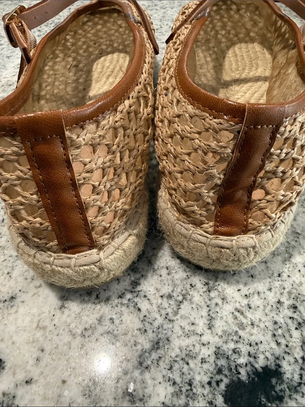 J. Crew Natural Tan Woven Mary Jane Espadrilles